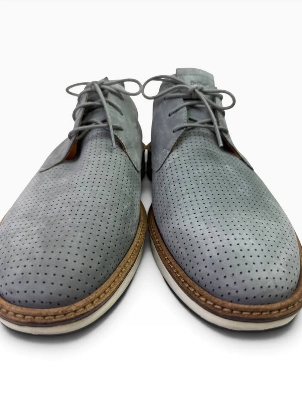 Ecco ST.1 Hybrid Perforated Derby Shoe Gray Leather Lace Up Men’s Size 43/9-9.5